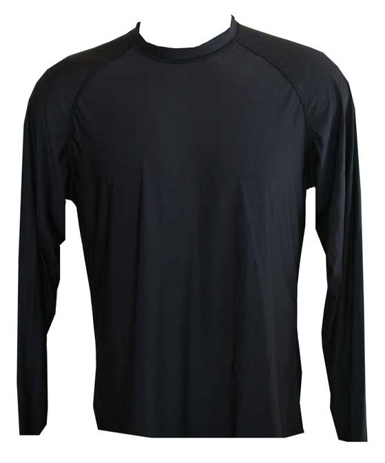 Kids Long Sleeve Black Swim Shirt