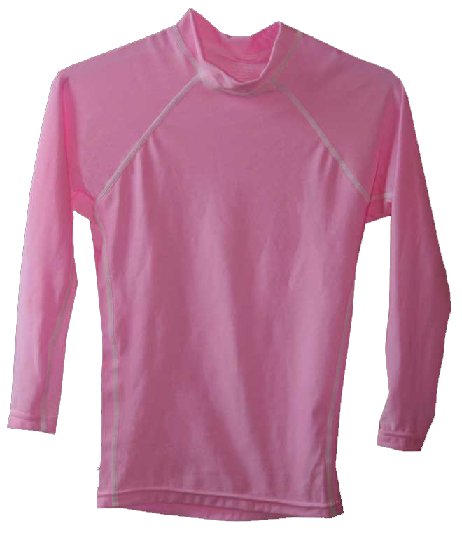 Kids Long Sleeve Pink Swim Shirt