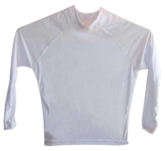 Kids Long Sleeve White Rash Vest